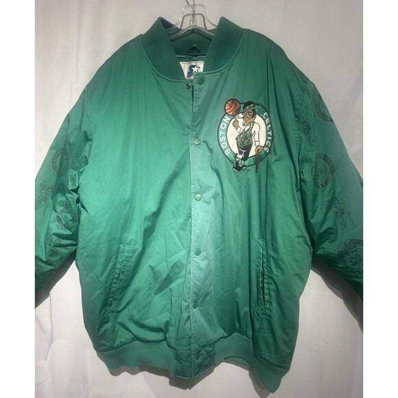 Vintage Boston Celtics Starter Jacket 4XL 80s 90s Green  Bomber Men’s NBA - Picture 5 of 10
